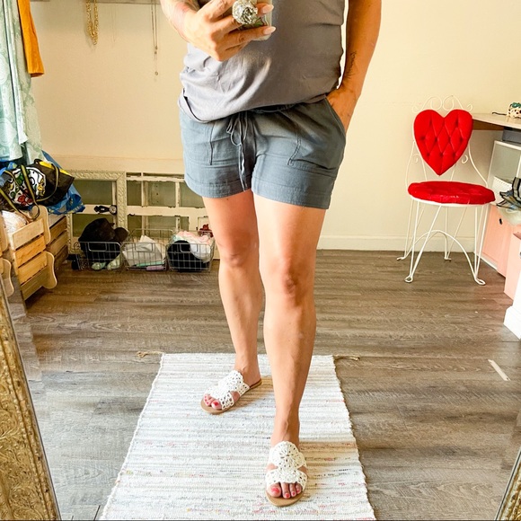 NAVY Cotton Drawstring Shorts - Picture 3 of 7